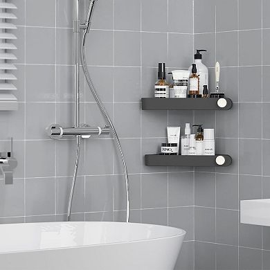 Shower Corner 90° Adhesive Shelves Bathroom Storage 2 Pack