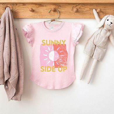 Sunny Side Up Sun - Flutter Sleeve Graphic T-Shirt