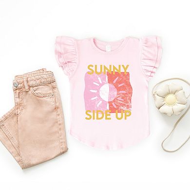 Sunny Side Up Sun - Flutter Sleeve Graphic T-Shirt