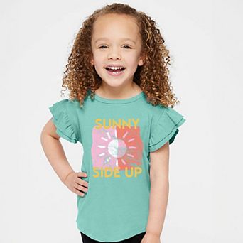 Sunny Side Up Sun - Flutter Sleeve Graphic T-Shirt