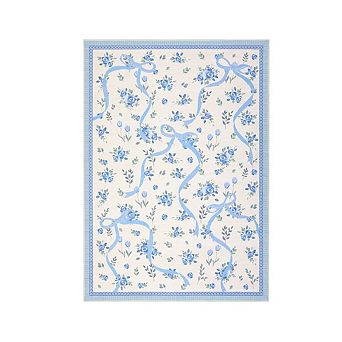 Vintage Floral Area Rug Non Slip Foldable Low Pile Ultra Thin Pet Friendly Floor Cover for Bedroom