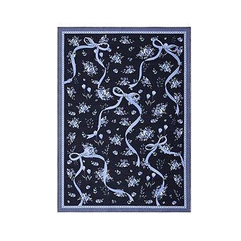 Vintage Floral Area Rug Non Slip Foldable Low Pile Ultra Thin Pet Friendly Floor Cover for Bedroom