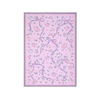 Vintage Floral Area Rug Non Slip Foldable Low Pile Ultra Thin Pet Friendly Floor Cover for Bedroom