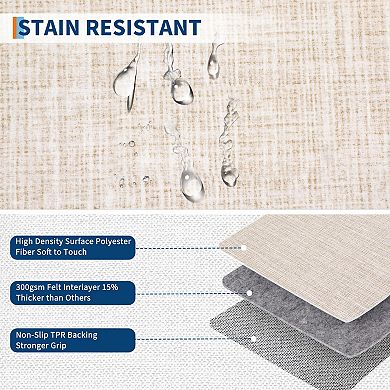 Modern Area Rug Machine Washable Non Slip Non Shedding Stain Resistant Floor Cover for Dining Room