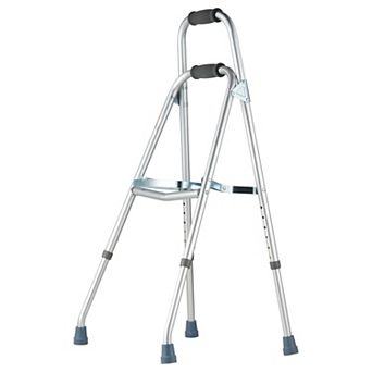 Folding Hemi Walker for Seniors with One-Arm Design, Adjustable Height, and Anti-Skid Feet