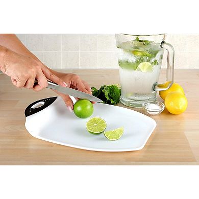 Chop & Scoop Cutting Board, 11x15", White with Black Handle