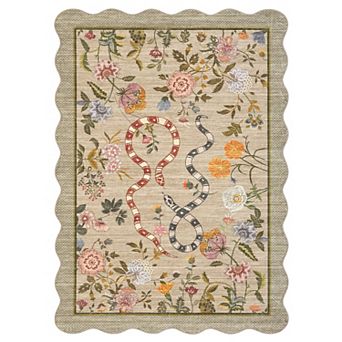 Pastoral Area Rug Machine Washable Vacuum Clean Ultra Thin Stain Resistant Carpet for Kid's Room