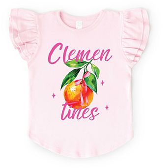 Clementines Watercolor - Flutter Sleeve Graphic T-Shirt