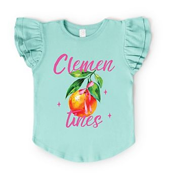 Clementines Watercolor - Flutter Sleeve Graphic T-Shirt