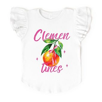 Clementines Watercolor - Flutter Sleeve Graphic T-Shirt