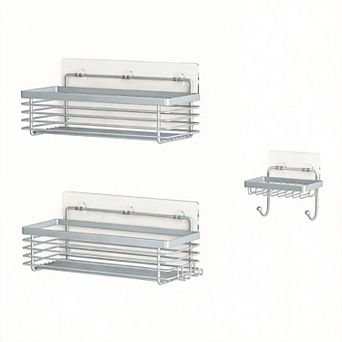 Shower Caddy Adhesive Bathroom Organizer 3 Pack