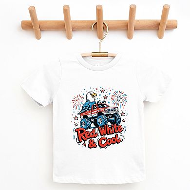 Red, White & Cool Truck Eagle - Youth Short Sleeve Graphic T-Shirt