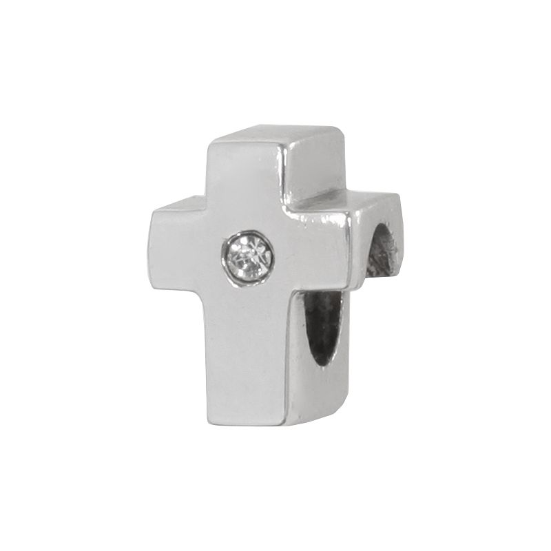 Individuality Beads Sterling Silver Crystal Cross Bead, Womens, White - 91773375 - Jewelry Featuring a lovely crystal accent, this Individual sku 91773375