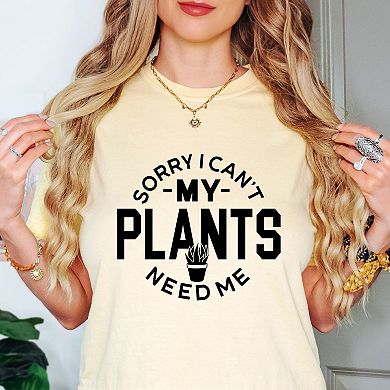 My Plants Need Me - Women's Boxy Crop Top Graphic T-Shirt