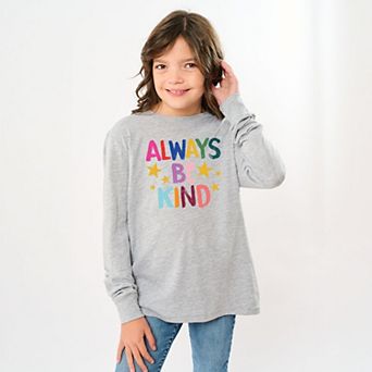 Always Be Kind Stars - Youth Long Sleeve Graphic T-Shirt