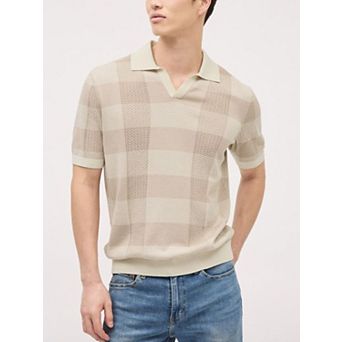 Mens V Neck Striped Collared Sweater Summer Vacation Color Block Ribbed Knit Trendy Polo Shirts