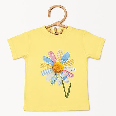 Daisy Faux Patchwork - Toddler Short Sleeve Graphic T-Shirt