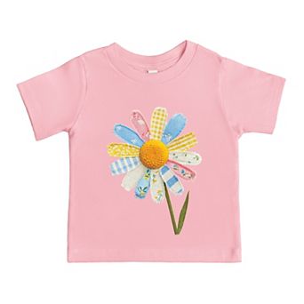 Daisy Faux Patchwork - Toddler Short Sleeve Graphic T-Shirt