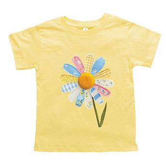 Daisy Faux Patchwork - Toddler Short Sleeve Graphic T-Shirt