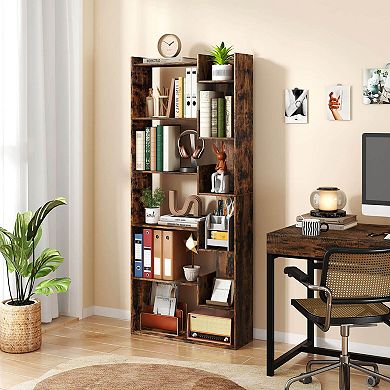 Costway 6-tier Bookshelf Tall Display Shelf with 11 Open Shelves 2 Anti-tipping Kits