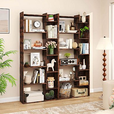 Costway 6-tier Bookshelf Tall Display Shelf with 11 Open Shelves 2 Anti-tipping Kits