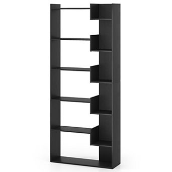 Costway 6 tier Bookshelf Tall Display Shelf with 11 Open Shelves 2 Anti-tipping Kits