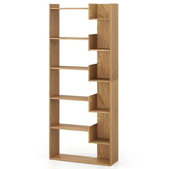 Costway 6 tier Bookshelf Tall Display Shelf with 11 Open Shelves 2 Anti-tipping Kits