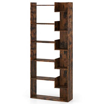 Costway 6 tier Bookshelf Tall Display Shelf with 11 Open Shelves 2 Anti-tipping Kits