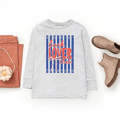 Book Lover Club Stripes - Youth Long Sleeve Graphic T-Shirt