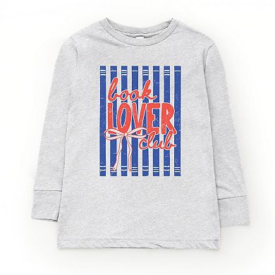 Book Lover Club Stripes - Youth Long Sleeve Graphic T-Shirt