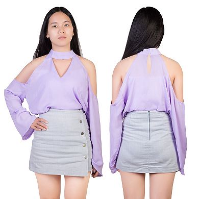 Women’s Off-Shoulder V-Neck Blouse