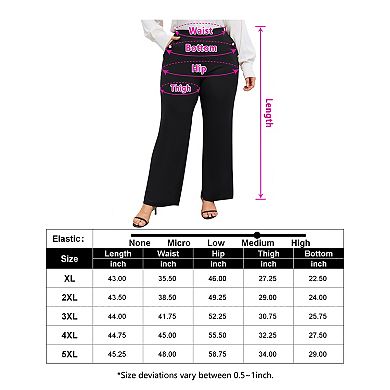 Womens Plus Size Pants High Waisted Casual Comfort Dress Pants Flared Trousers