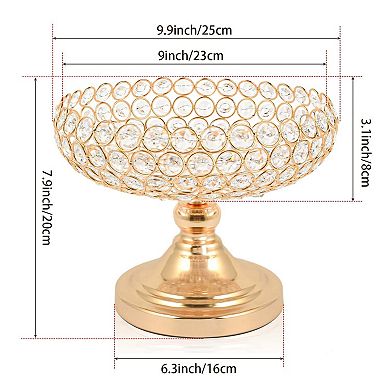 Crystal Fruit Bowl with Elegant Design for Table Centerpiece: Holds Fruits, Vegetables, Snacks