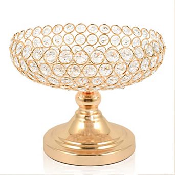 Crystal Fruit Bowl with Elegant Design for Table Centerpiece: Holds Fruits, Vegetables, Snacks