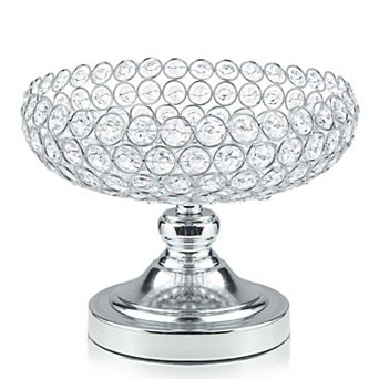 Crystal Fruit Bowl with Elegant Design for Table Centerpiece: Holds Fruits, Vegetables, Snacks