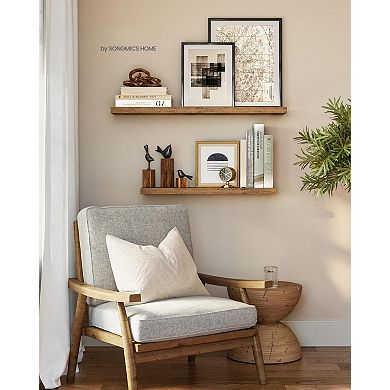 23.6" 2pcs Floating Wall Shelves Picture Frame Display Living Room Kitchen