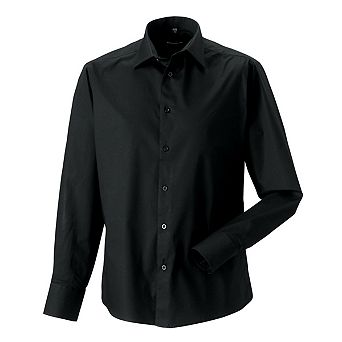 Russell Collection Mens Fitted Long-Sleeved Shirt