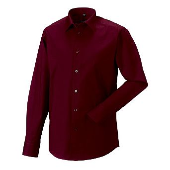 Russell Collection Mens Fitted Long-Sleeved Shirt