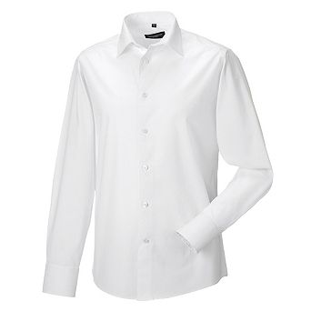 Russell Collection Mens Fitted Long-Sleeved Shirt