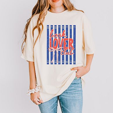Book Lover Club Stripes - Women's Garment Dyed Graphic T-Shirt