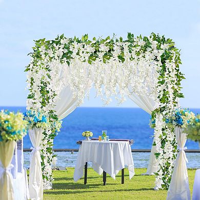 6pcs Wisteria Garland Artificial Silk Hanging Vines Flowers for Wedding Arch Garden