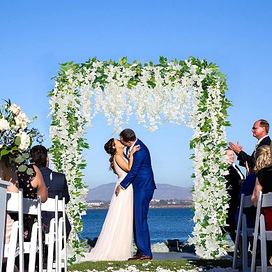 6pcs Wisteria Garland Artificial Silk Hanging Vines Flowers for Wedding Arch Garden