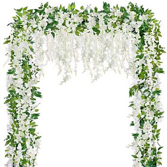 6 pc Wisteria Garland Artificial Silk Hanging Vines Flowers for Wedding Arch Garden