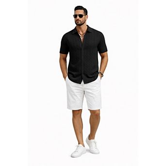 Men Breathable Knit Beach Shirt