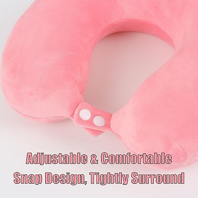 Memory Foam Travel Pillow Set Adults Neck Support Airplane Kit Eye Mask Portable Accessories