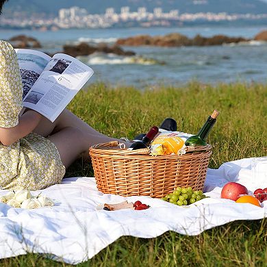 Wicker Basket Double Folding Handles Easter Candy Storage