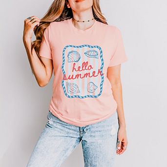 Hello Summer Sea Shells - Women's Short Sleeve Graphic T-Shirt