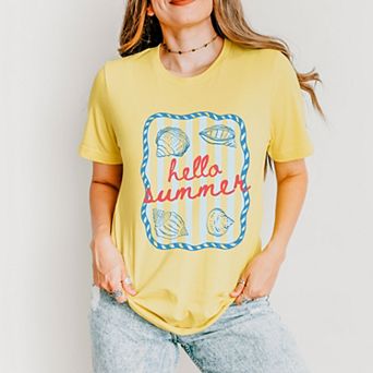 Hello Summer Sea Shells - Women's Short Sleeve Graphic T-Shirt