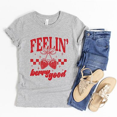 Feelin' Berry Good Checkered - Youth Short Sleeve Graphic T-Shirt