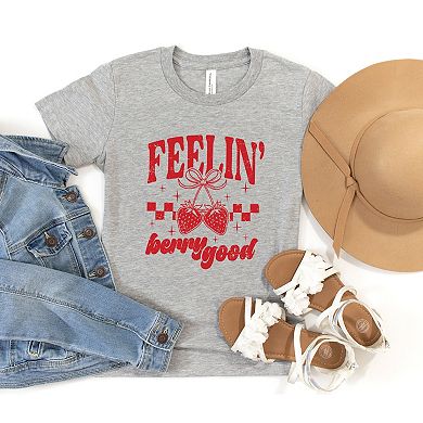 Feelin' Berry Good Checkered - Youth Short Sleeve Graphic T-Shirt
